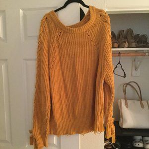 Time and Tru Yellow Tie Sweater